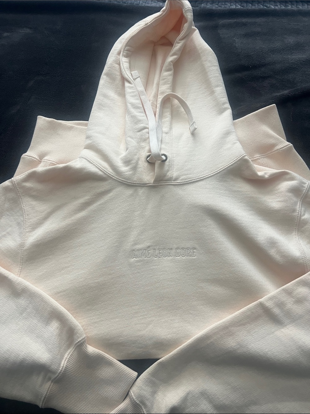 Aime Leon Dore Cream Embroidered Hoodie